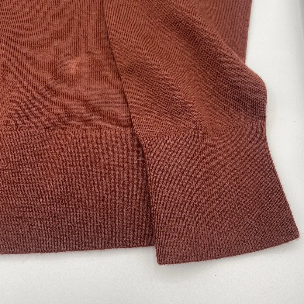 Banana Republic Womens Petite XS Rust Brown 100% Merino Wool Turtleneck Sweater - Picture 6 of 10